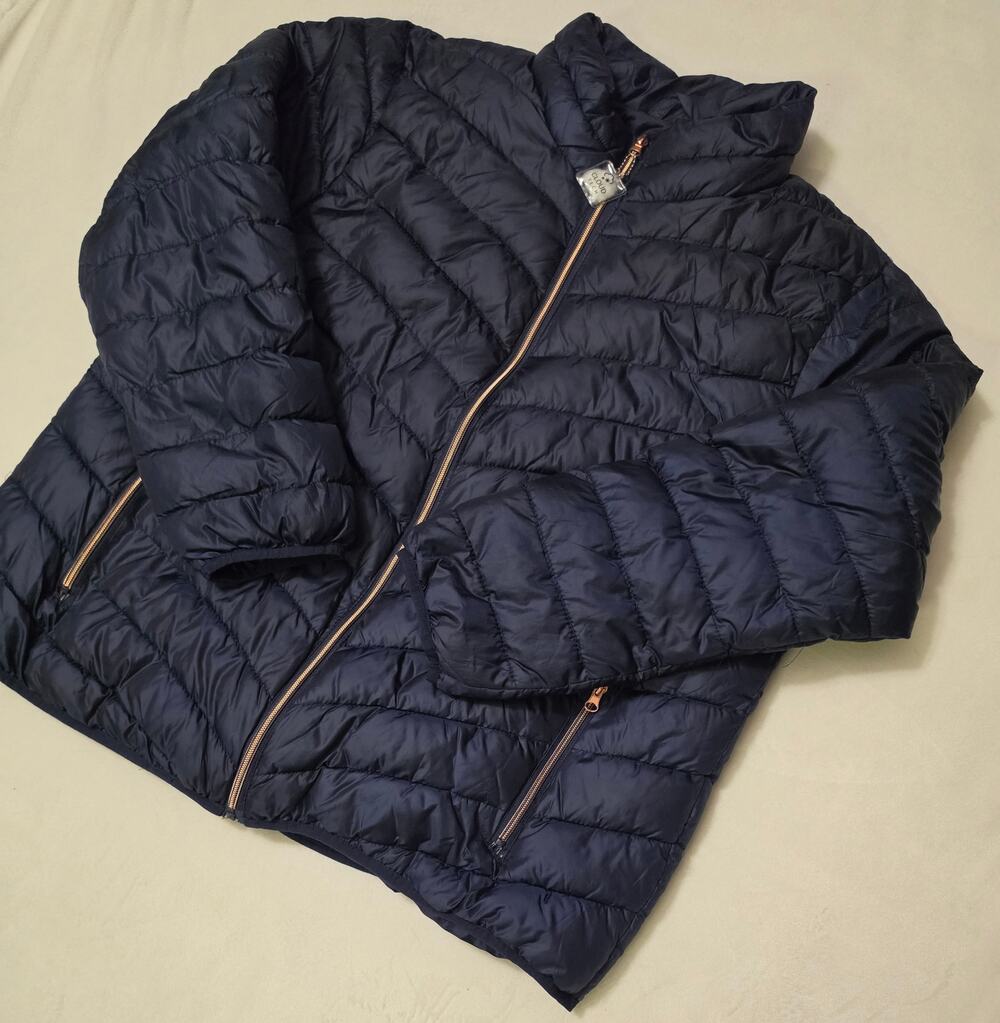 ​Big Chill Cloud Tech Women 2X Navy Blue Lightweight Puffer Jacket Coat Zip
